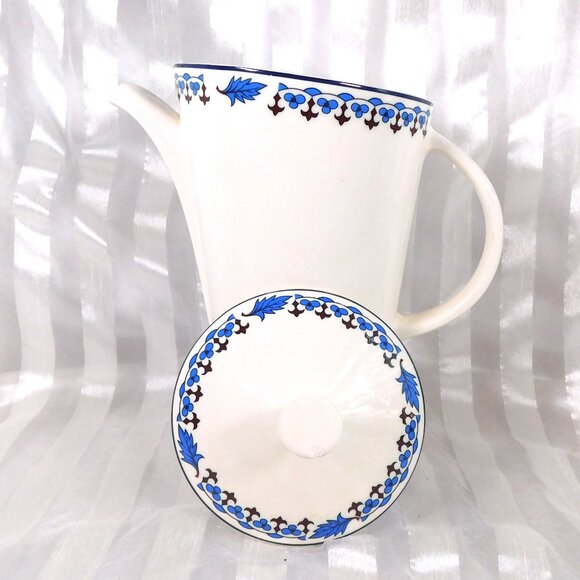 Nueve San Isidro White Coffee Pot with Blue Floral Desgn # 26495 - Picture 4 of 6